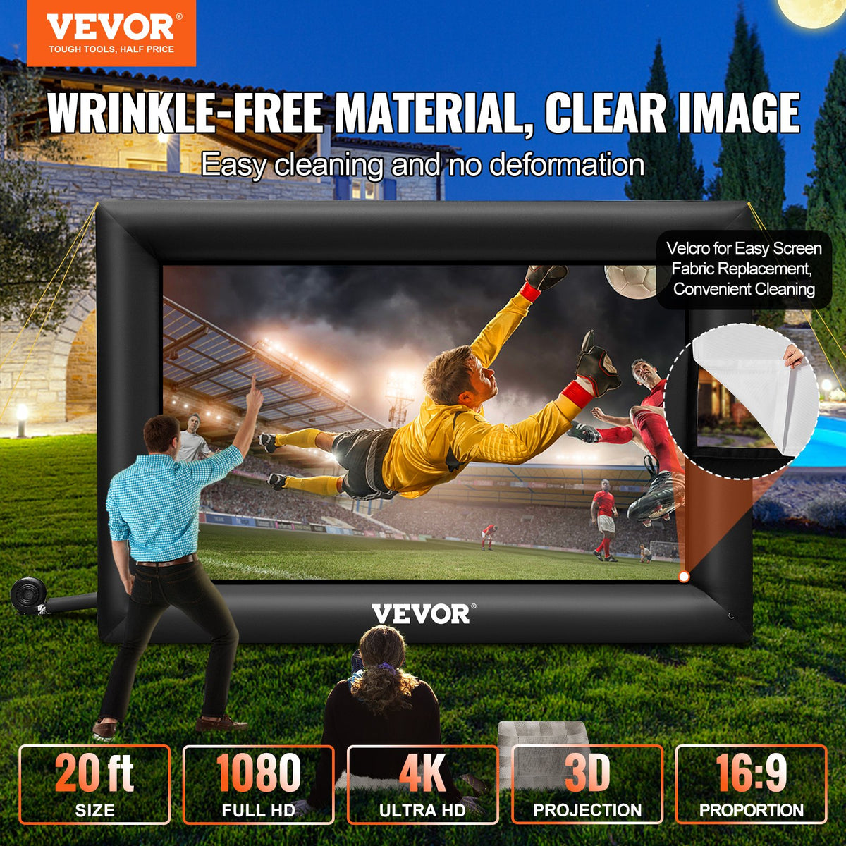 VEVOR Inflatable Projection Screen - Select Your Configuration - QTYPS20FT110V32ESV1 - view 2