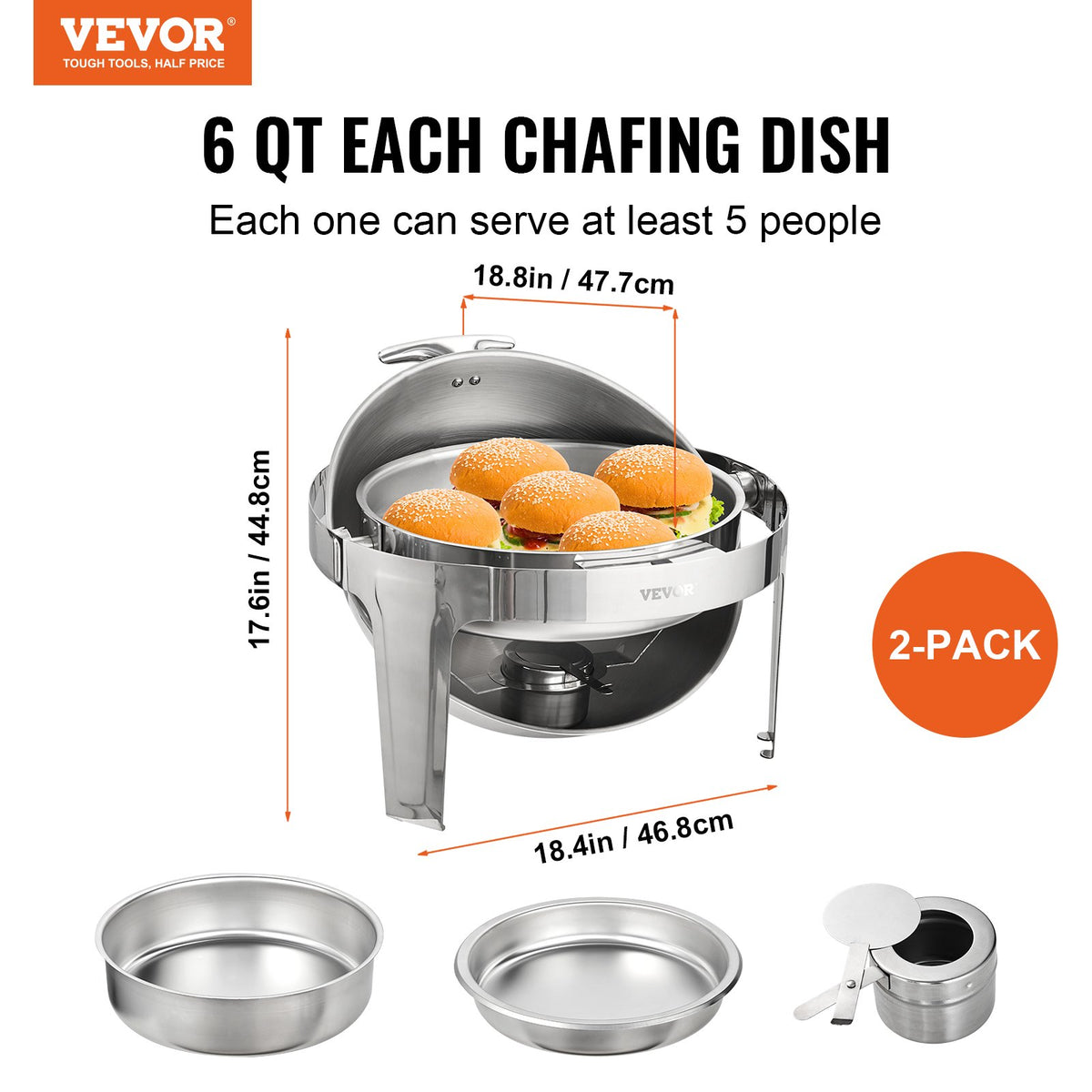VEVOR Chafing Dish - Select Your Configuration - QXKCLJTQX26QT6HT8V0 - view 2