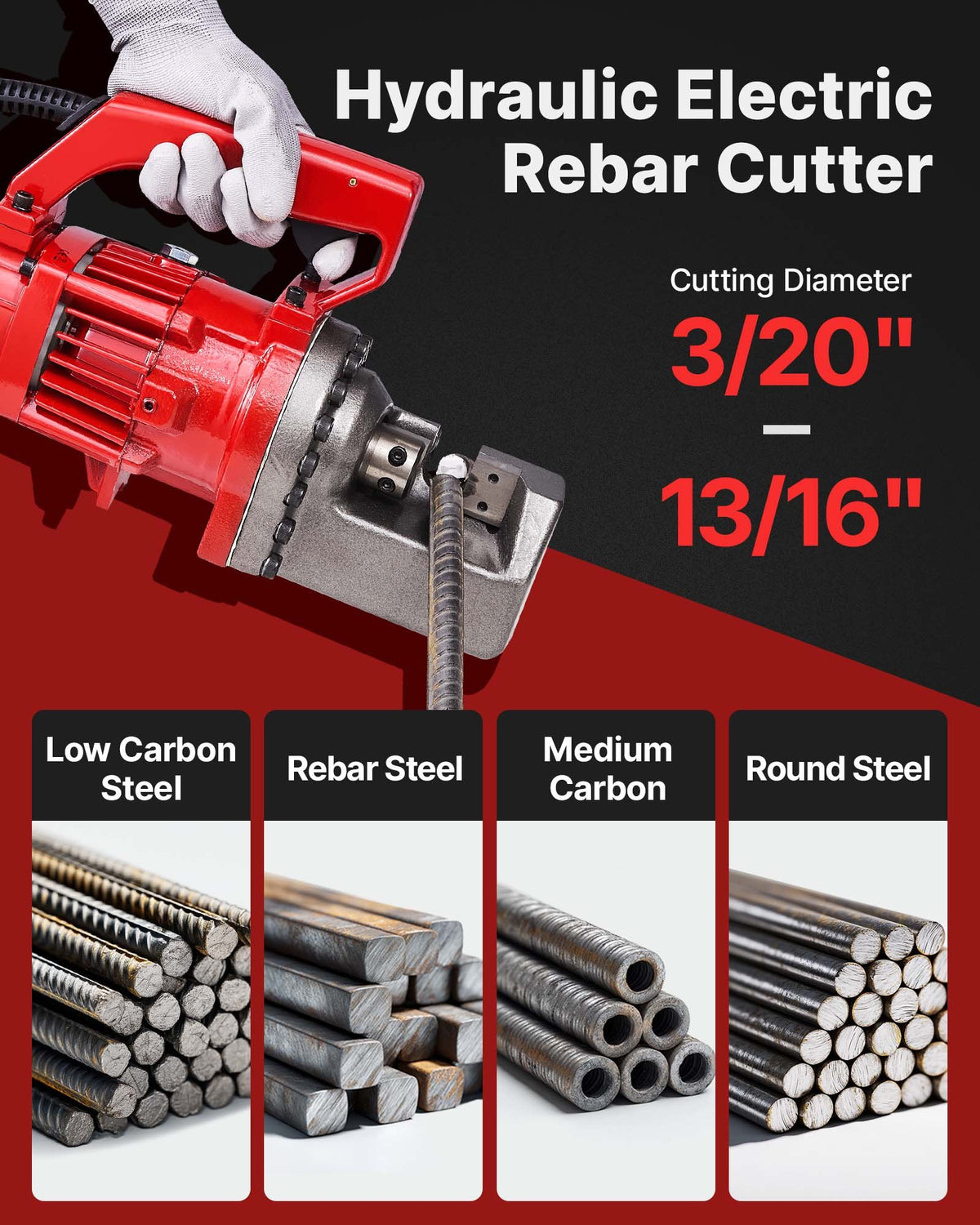 VEVOR Power Rebar Cutters - Select Your Configuration - RC-20GJQGJRED0001V1 - view 2