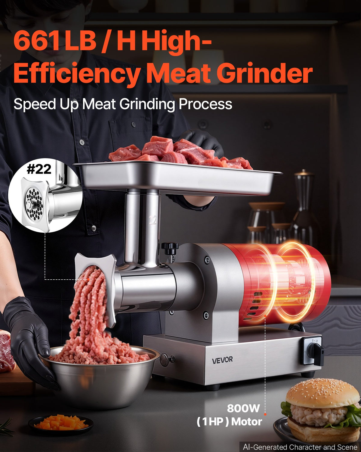 VEVOR Commercial Electric Meat grinder - Select Your Configuration - RJDTMC1100W3YOMFQV1 - view 2