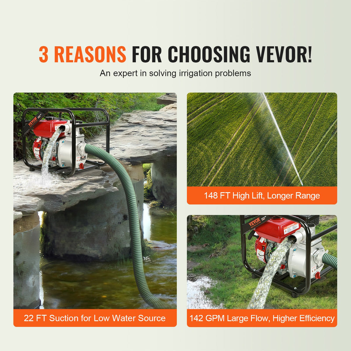 VEVOR Engine Driven Pumps - Select Your Configuration - RYFDJSBYCYC27O63FV0 - view 3