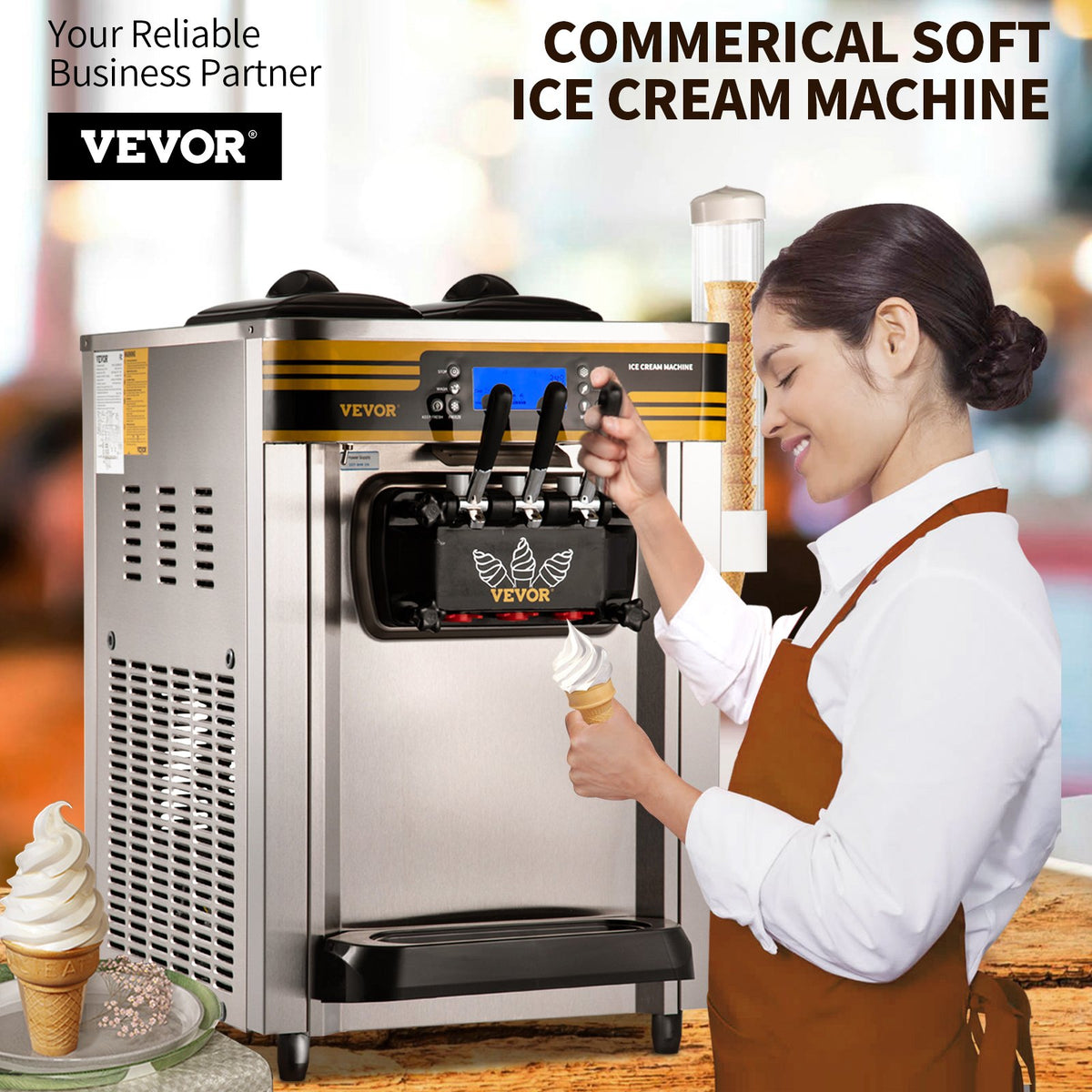 VEVOR Commercial Soft Ice Cream Machine - Select Your Configuration - S2230LHR2110VOBEDV1 - view 2
