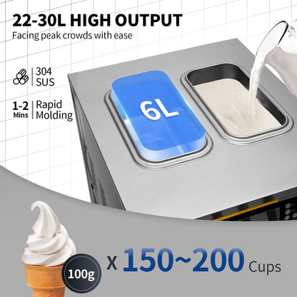 VEVOR Commercial Soft Ice Cream Machine - Select Your Configuration - S2230LHR2110VOBEDV1 - view 3