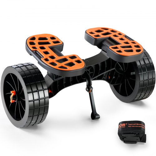 VEVOR Heavy Duty Kayak Cart, 320lbs Load Capacity, Detachable Canoe Trolley Cart with 10'' Solid Tires, Adjustable Brackets & Nonslip Support Foot, for Kayaks Canoes Paddleboards - S320LBS10INCHRSSKV0 - view 1