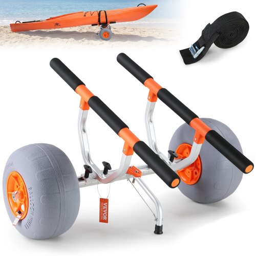 VEVOR Heavy Duty Kayak Cart, Foldable Canoe Trolley Cart with 12'' Tires, Adjustable Width 6.69"-17.32",350 Lb Weight Capacity Kayak Trolley for Kayaks Canoes Paddleboards Float - S330LBS13INCH0AXFV0 - view 1
