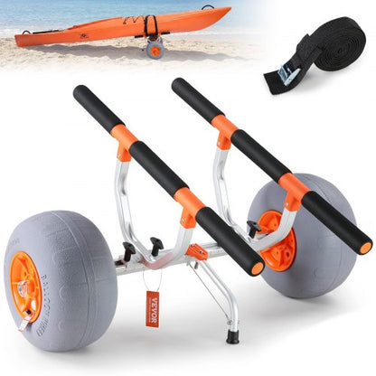 VEVOR Heavy Duty Kayak Cart, Foldable Canoe Trolley Cart with 12'' Tires, Adjustable Width 6.69"-17.32",350 Lb Weight Capacity Kayak Trolley for Kayaks Canoes Paddleboards Float - S330LBS13INCH0AXFV0 - view 1
