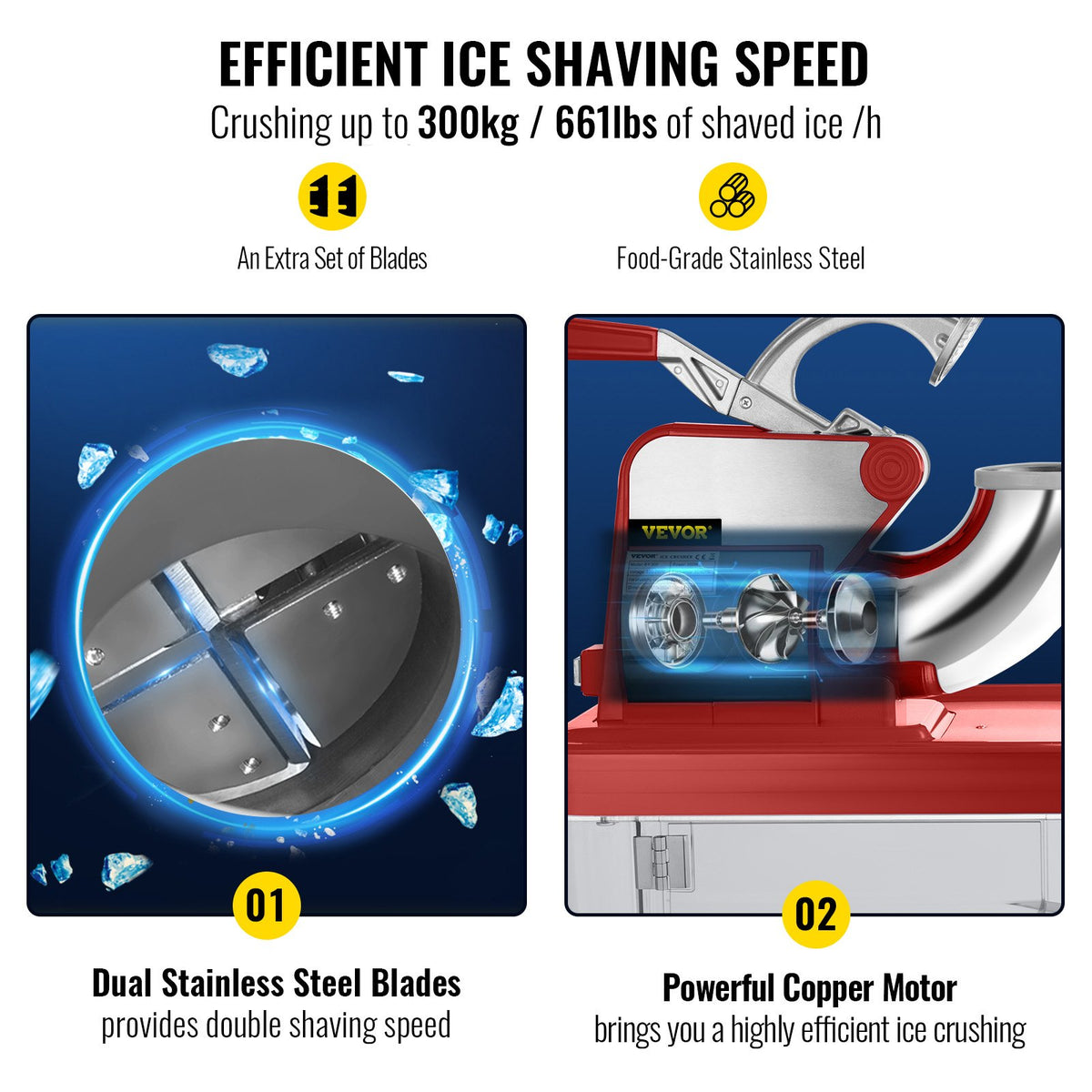 VEVOR Ice Shavers - Select Your Configuration - SBJ300XTDRD000001V1 - view 3