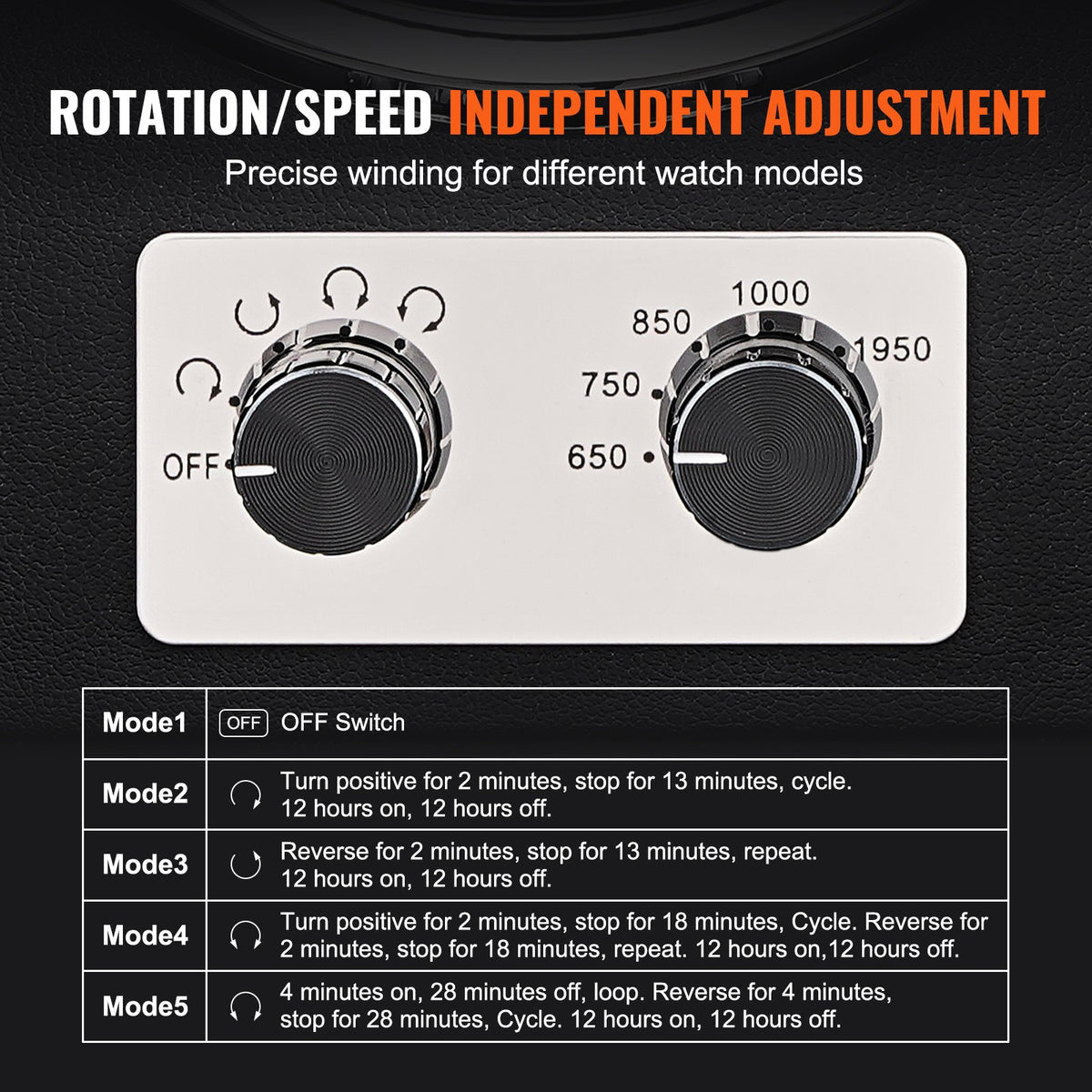 VEVOR Watch Winder - Select Your Configuration - SBZDSLH2Z0001PWIXV1 - view 3
