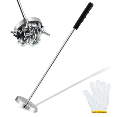 VEVOR Telescoping Magnetic Sweeper Pickup Tool, 3.5inch Handheld Screws Parts Finder with 35LB Pull Capacity, Retractable Handle 8.3 to 33 inches with Strong Magnet, Pick up Nails Screws Metal Parts - SCSCXQSQS35353C08V0 - view 1