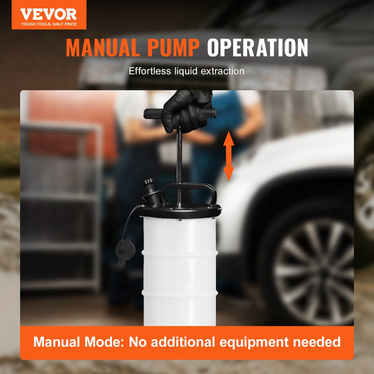 VEVOR Fluid Extractor, 1.74 Gallons (6.5 Liters), Manual Hand-Operated Oil Changer Vacuum Fluid Extractor with Dipstick and Hose, Oil Extractor Change Pump for Automotive Fluids - SDCYQ7LSD6128GIHSV0 - view 2