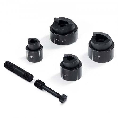VEVOR Hydraulic Knockout Punch Kit, 4 Pieces 1/2", 3/4", 1", 1-1/4" Conduit Hole Cutter Set, Metal Sheet Driver Tools, KO Tool Kits For Aluminum, Brass, Stainless Steel, - SDDKQCTX140CR2SQBV0 - view 1