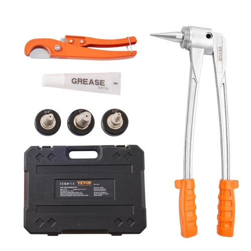 VEVOR Pipe Tube Expander, 1/2", 3/4", 1" OD PEX Tubing Expander, Professional Manual Lever PEX Tools Expander, with 3 Expansion Heads, Pipe Cutter for PEX Tubes - SDGG3PEXTYPEA6BJXV0 - view 1