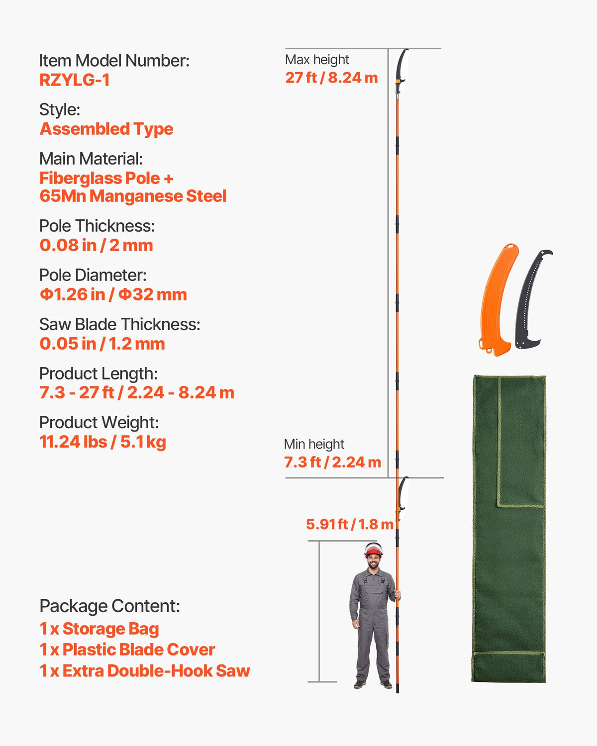 VEVOR Tree Pruners - Select Your Configuration - SDGZJBXZZK8M8DKWOV0 - view 2