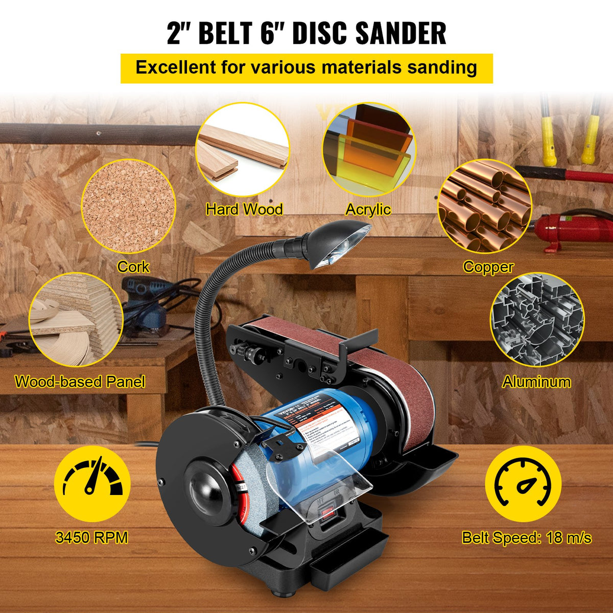 VEVOR Belt & Disc Sanders - Select Your Configuration - SDJ375WTS00000001V1 - view 2