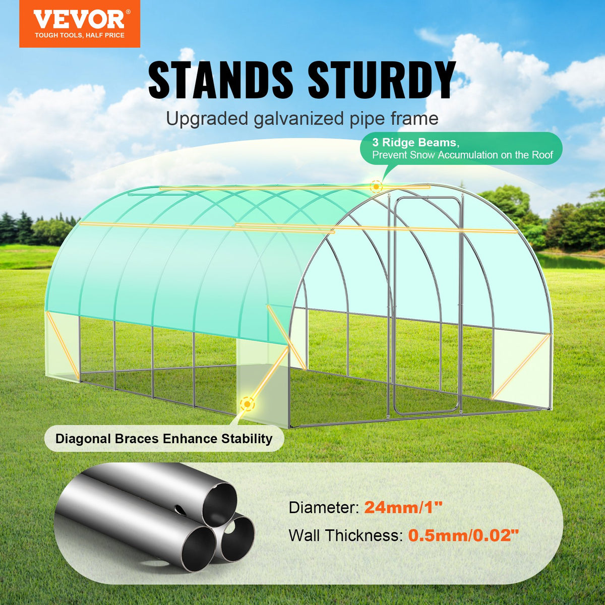 VEVOR Portable Greenhouses - Select Your Configuration - SDXWS20X10X7C44VZV0 - view 2
