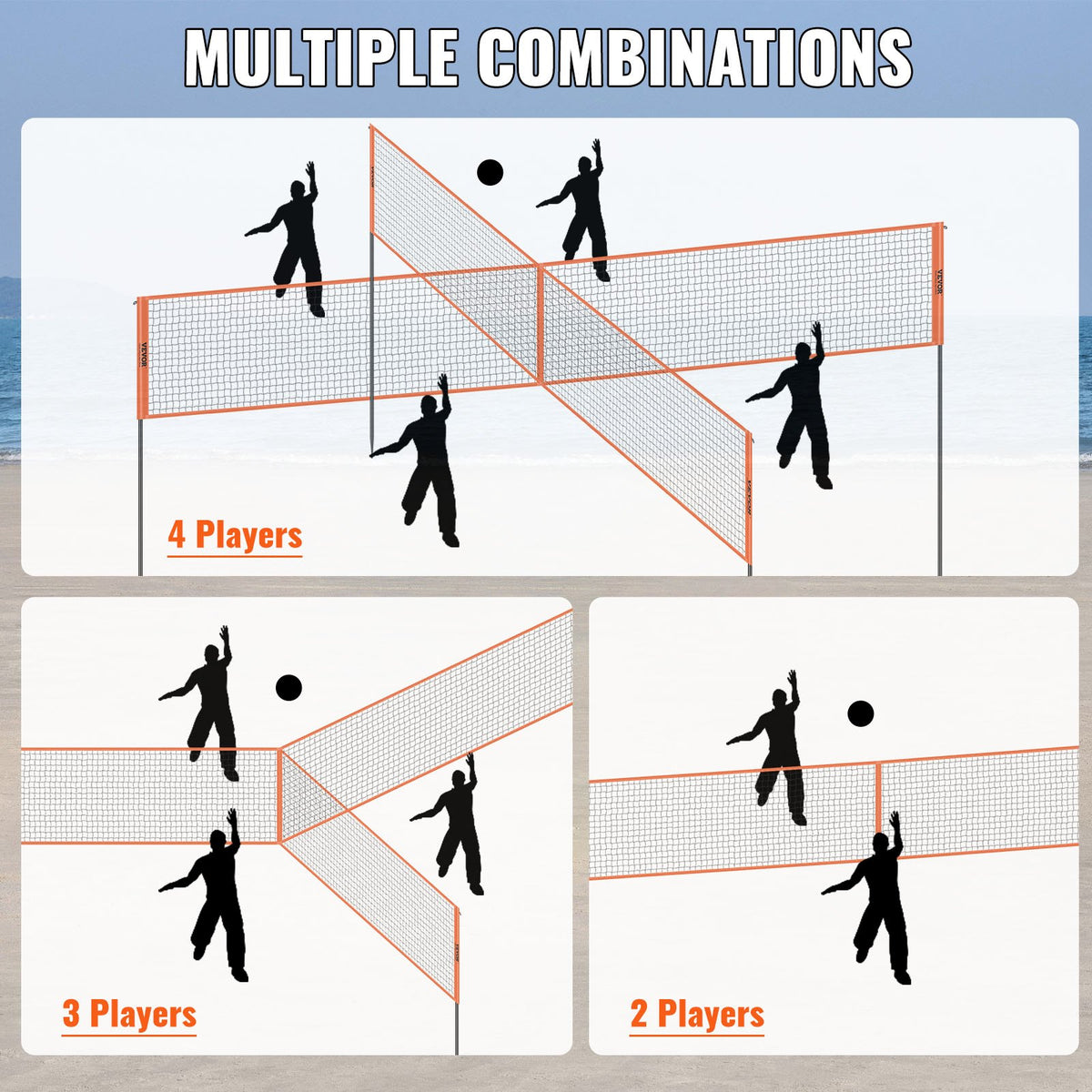 VEVOR Volleyball and Badminton Combo Set