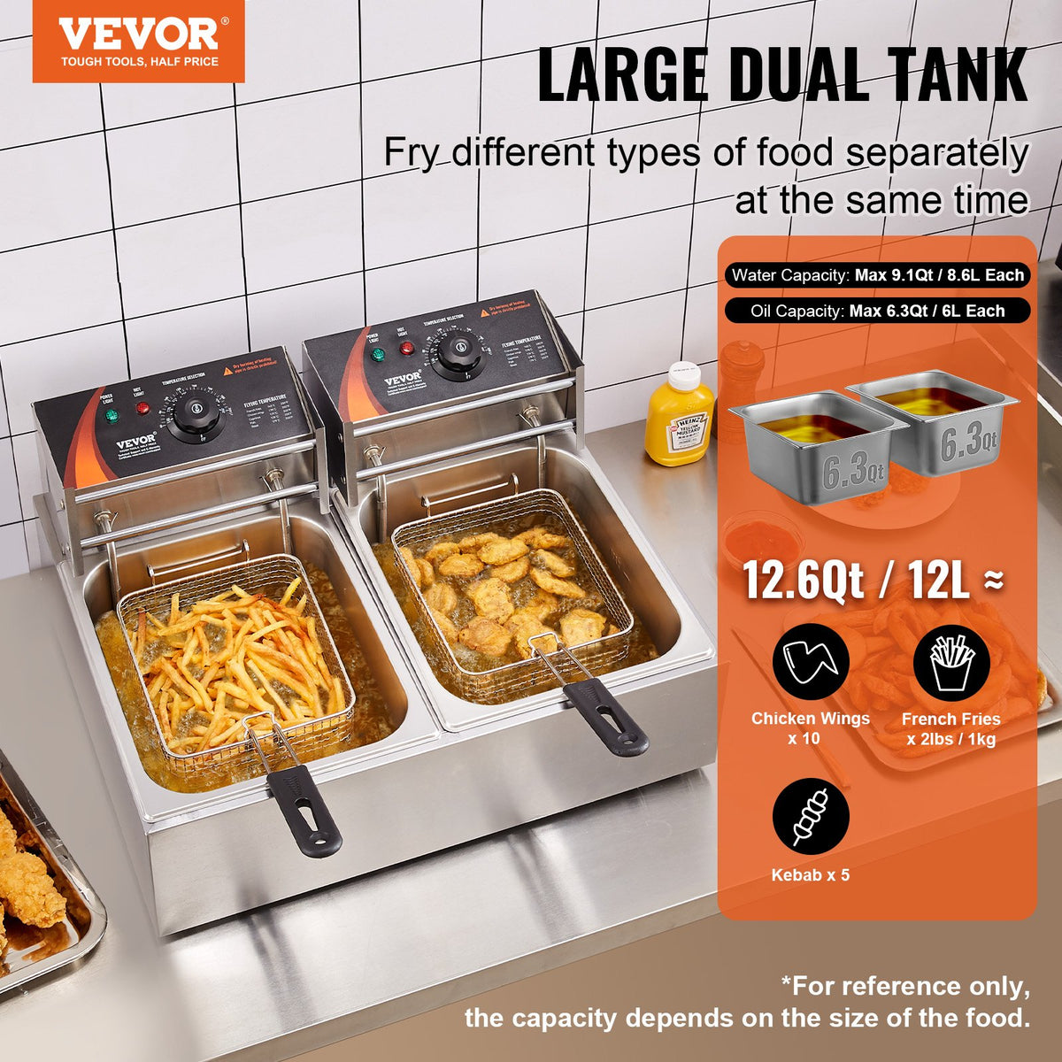 VEVOR Commercial Electric Fryers - Select Your Configuration - SG24L5000W12LIEZIV1 - view 2