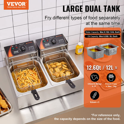 VEVOR Commercial Electric Fryers - Select Your Configuration - SG24L5000W12LIEZIV1 - view 2