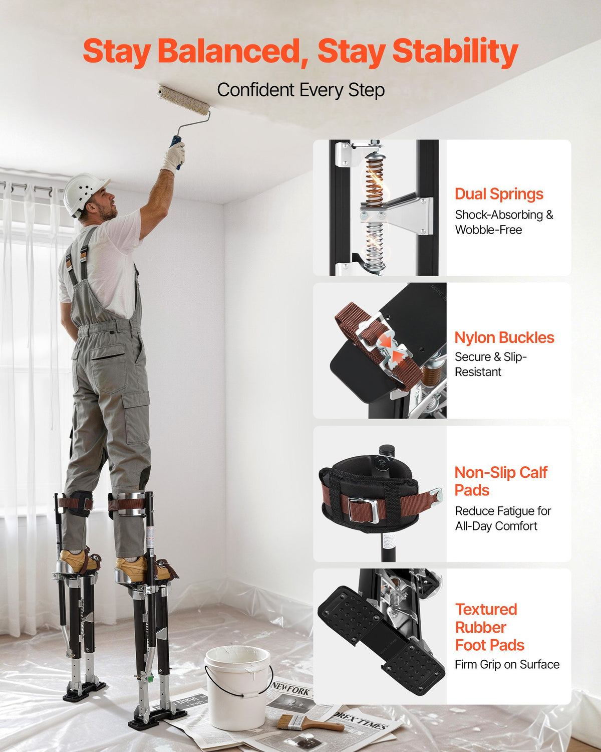VEVOR Drywall Stilts - Select Your Configuration - SGBGQHS1830Y9H8XC001V0 - view 2