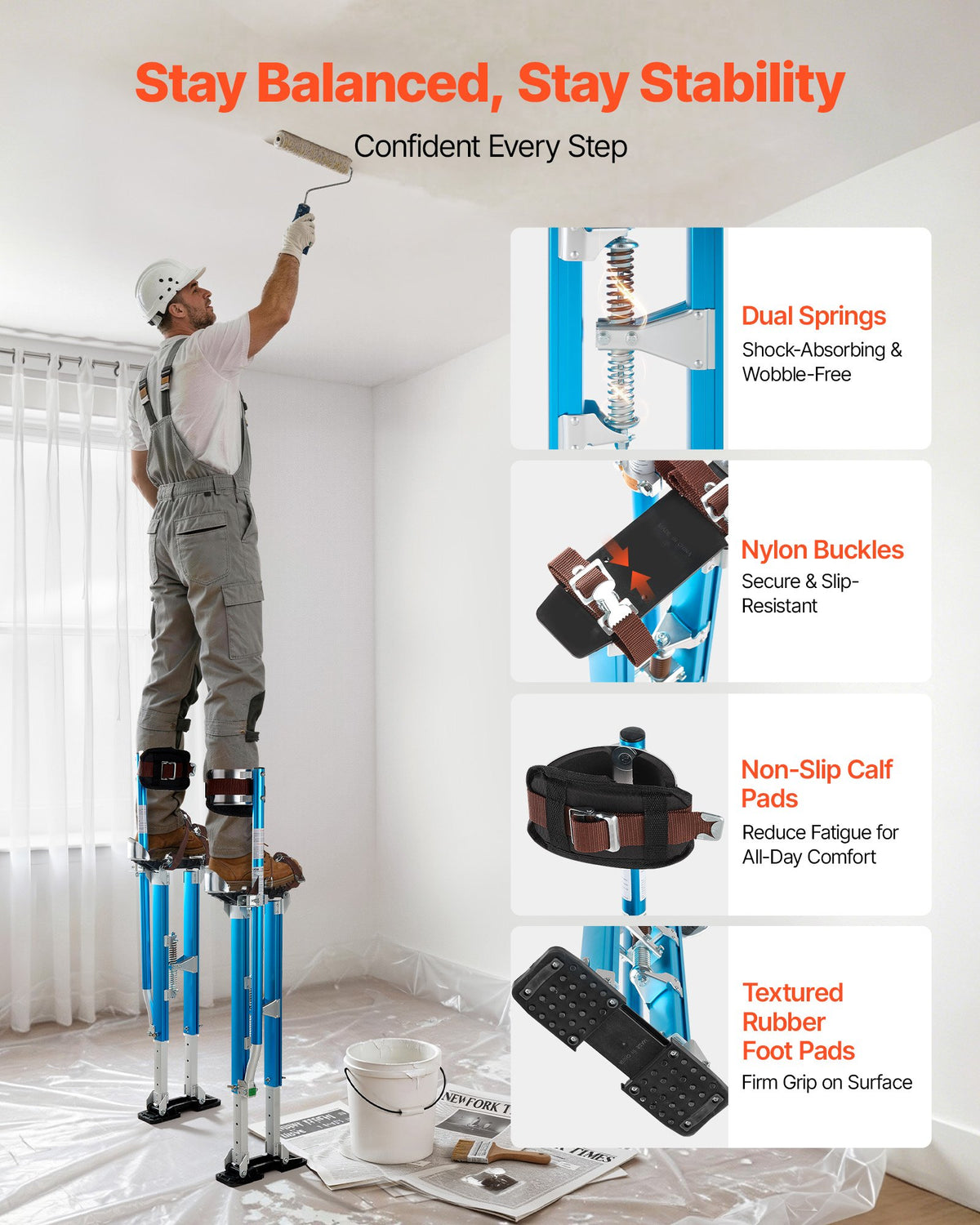 VEVOR Drywall Stilts - Select Your Configuration - SGBGQLS2440Y0PJGU001V0 - view 2