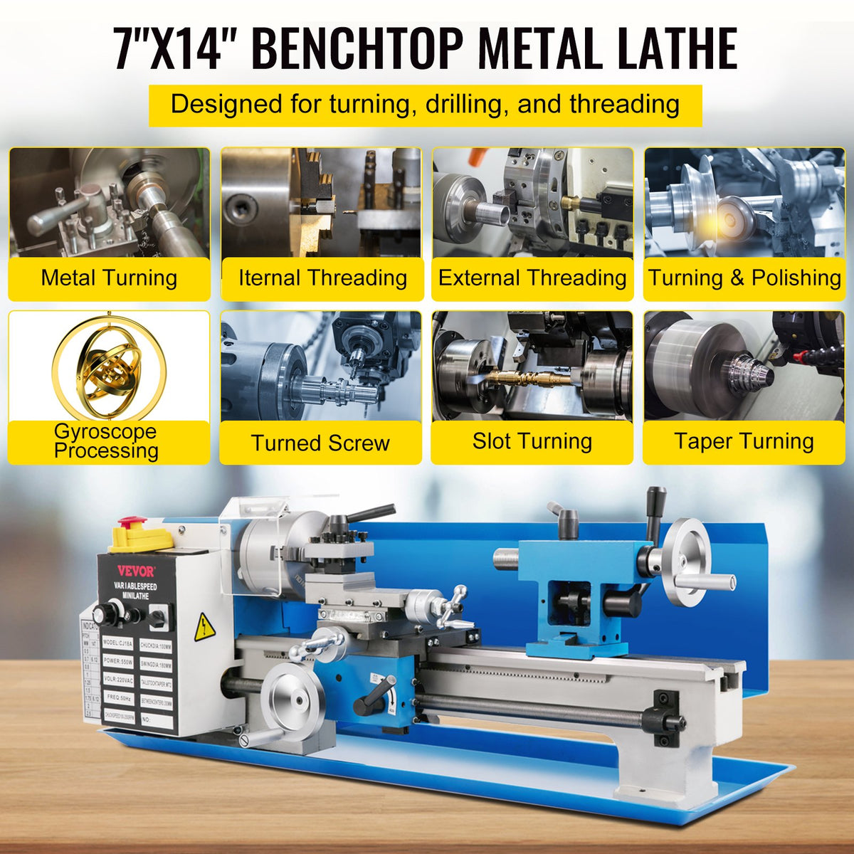 VEVOR Metal Lathes - Select Your Configuration - SJ7X1455006184EKKV5 - view 2