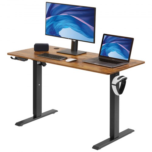 VEVOR Height Adjustable Desk, 47.2 x 23.6 in, 3-Key Modes Electric Standing Desk, Whole Piece Desk Board, Sturdy Dual Metal Frame, Max. Loading 180 LBS Computer Sit Stand up Desk, for Home and Office - SJPBZPBMM120626IPV1 - view 1