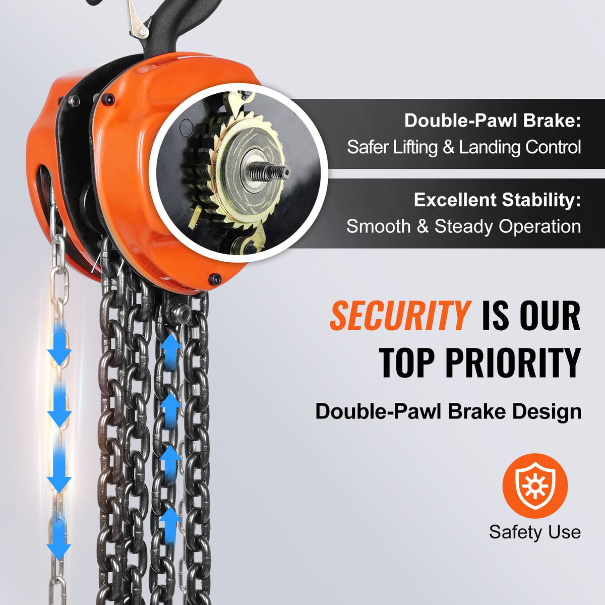 VEVOR Manual Gear Chain Hoists - Select Your Configuration - SJXSLHL3T10FTDWUVV0 - view 3