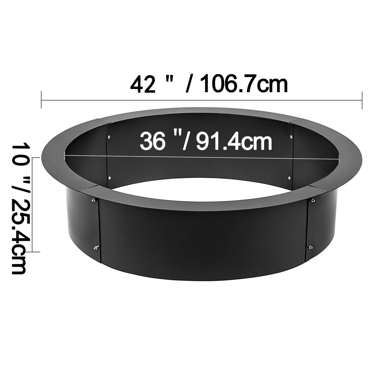 VEVOR Steel Fire Pit Ring, 42 in Outer / 36 in Inner Diameter - view 2