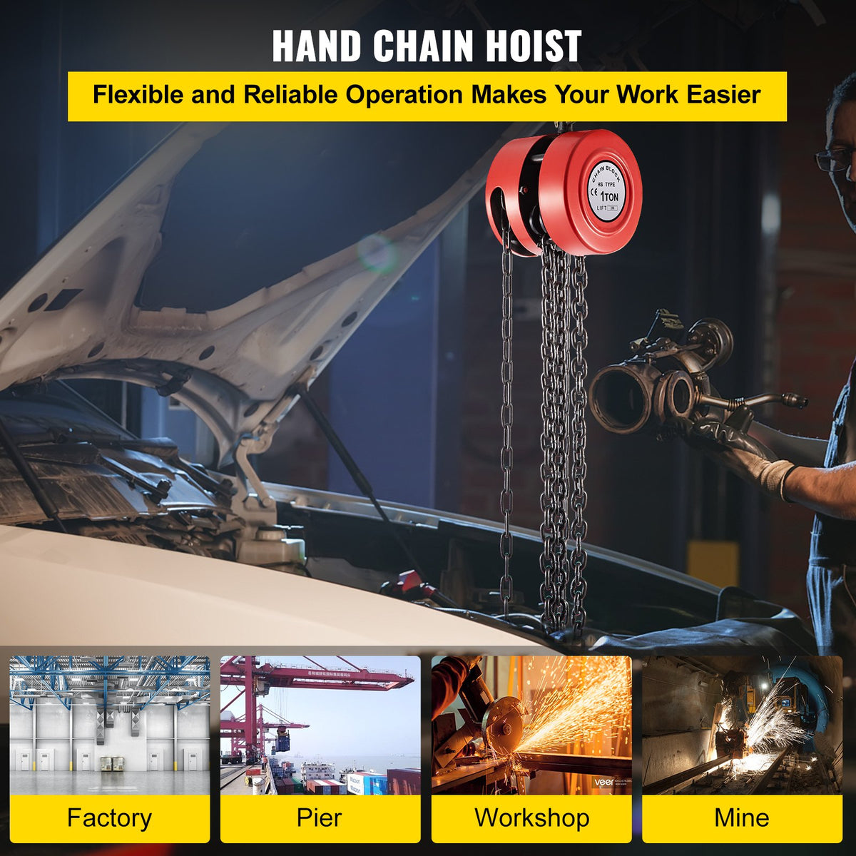 VEVOR Manual Gear Chain Hoists - Select Your Configuration - SLHLHSYX1T3MDAKB1V0 - view 2