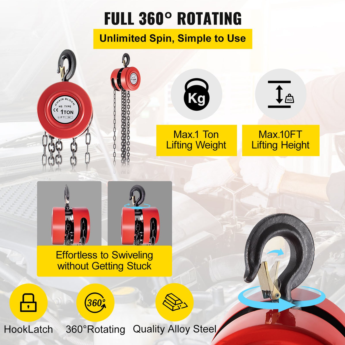 VEVOR Manual Gear Chain Hoists - Select Your Configuration - SLHLHSYX1T3MDAKB1V0 - view 3