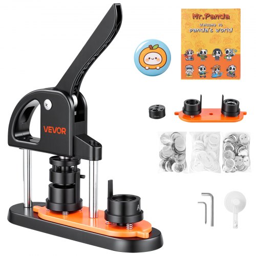 VEVOR Button Maker Machine, 0.98 inch/25mm Pin Maker with 500pcs Button Parts, Button Maker with Panda Magic Book, Ergonomic Arc Handle Punch Press Kit, For Children DIY Gifts and Christmas - SLKXZJ25MM500F0YVV0 - view 1