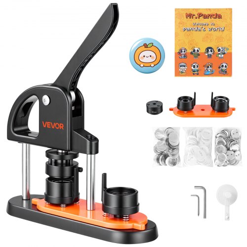 VEVOR Button Maker, 1.25 inch/32mm Pin Maker with 500pcs Button Parts, Ergonomic Arc Handle Punch Press Kit, Button Maker Machine with Panda Magic Book, For Children DIY Gifts and Christmas - SLKXZJ32MM500JRFVV0 - view 1