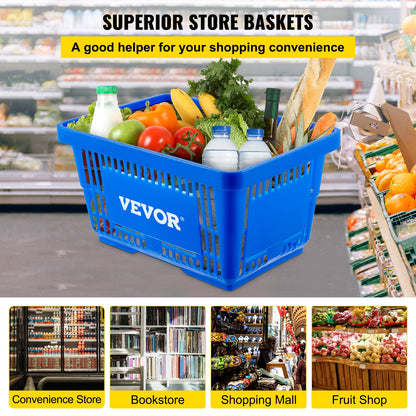 VEVOR Handheld Shopping Baskets - Blue, 12 Pack - product view 2