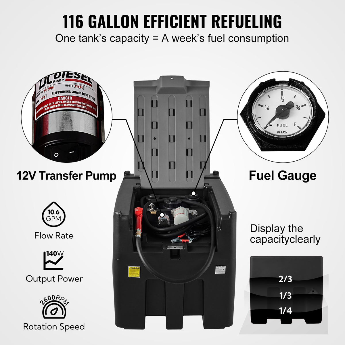 VEVOR Transfer Tanks - Select Your Configuration - SLYXJLBDDW200L3BNV0 - view 3