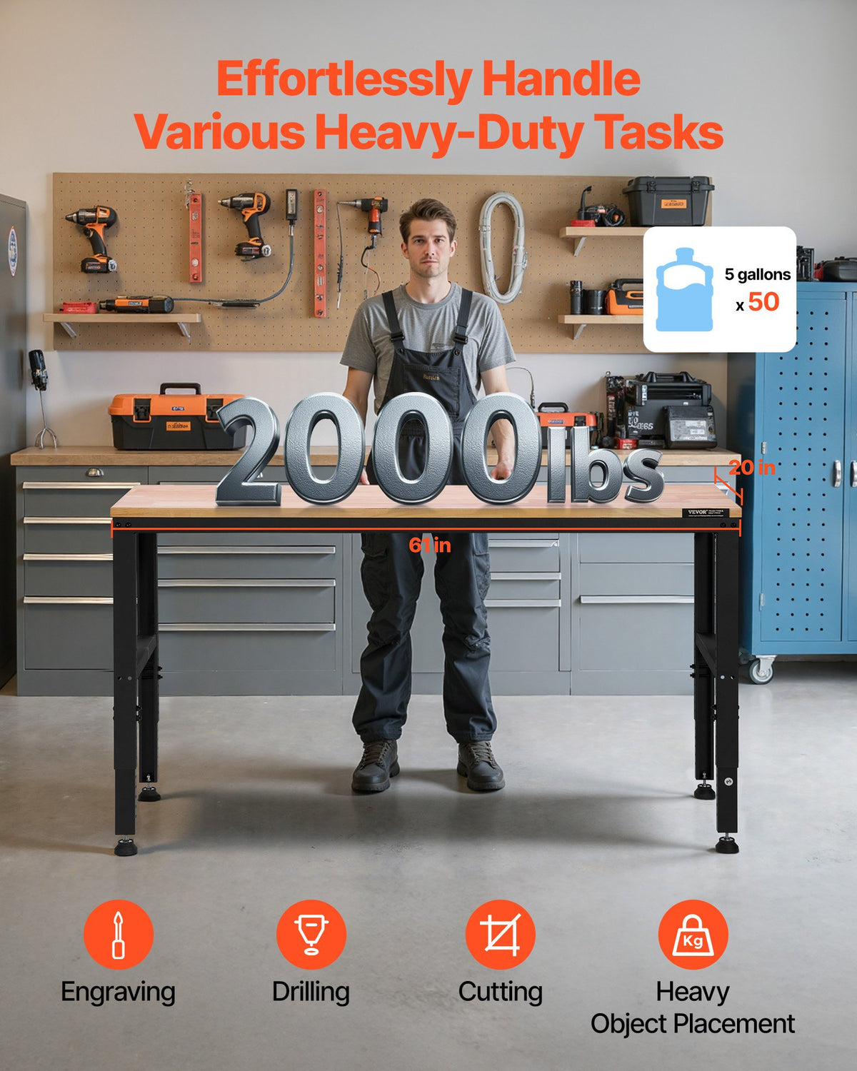 VEVOR Floor-standing Workbench - Select Your Configuration - SMKDJGZTBDLZMOAL4V1 - view 2