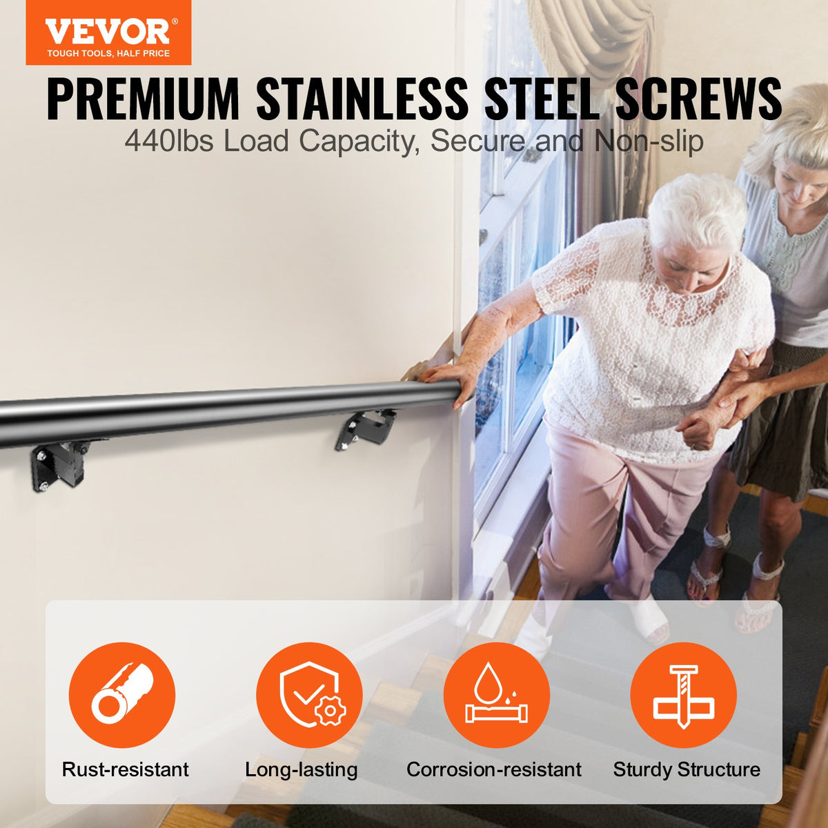 VEVOR indoor wall mounted stair handrail - Select Your Configuration - SNLZYXL5FT5CMTDG9V0 - view 2