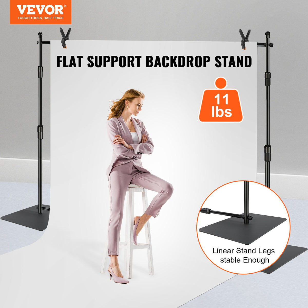 VEVOR Backdrop Stands - Select Your Configuration - SSBJZSJL10FTA18ERV0 - view 2