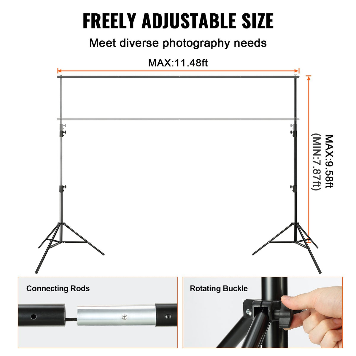 VEVOR Backdrop Stands - Select Your Configuration - SSBJZSJL12FTJ4IABV0 - view 3