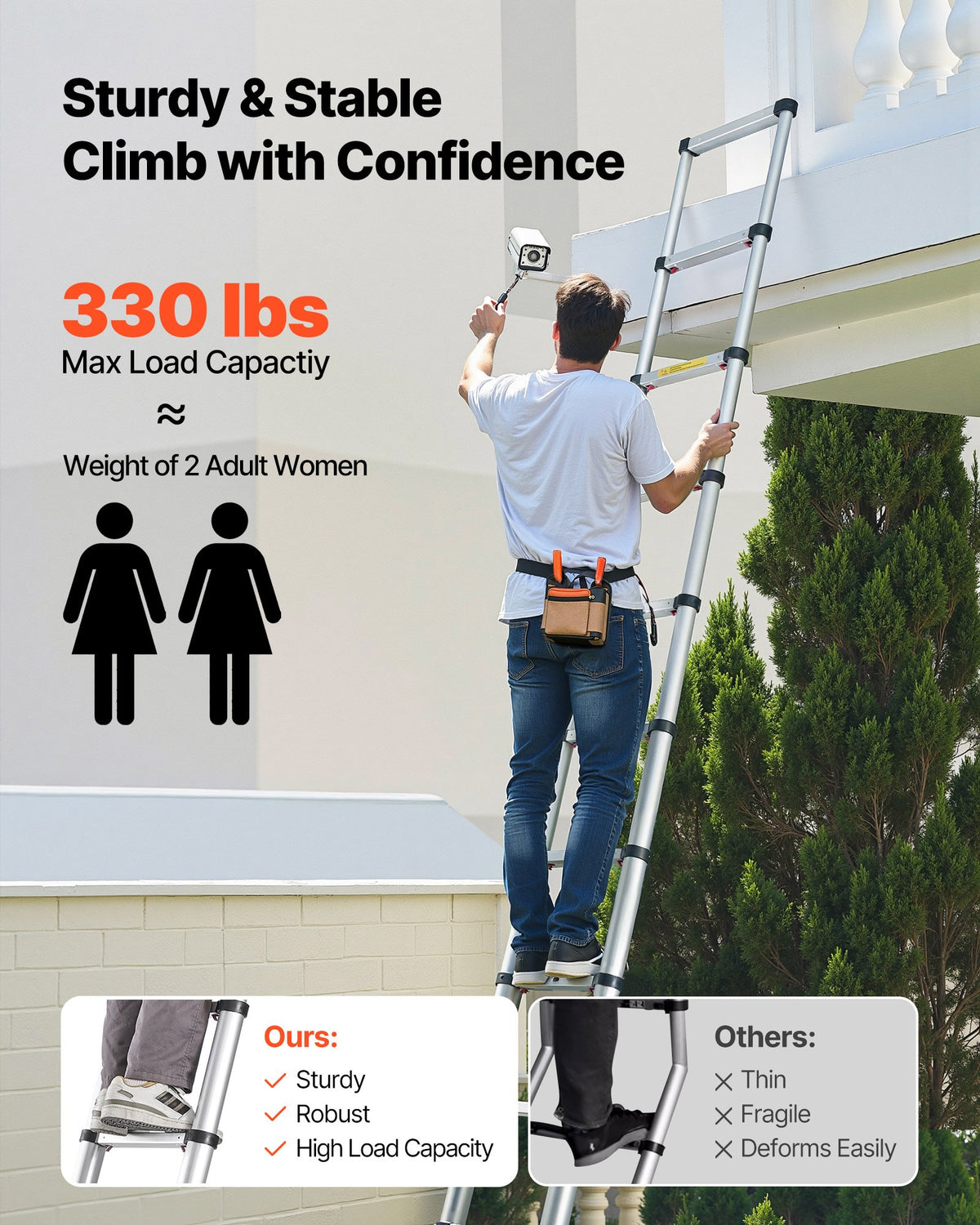 VEVOR Extension Ladders - Select Your Configuration - SSLTNLSLKJBF2VP1Z001V0 - view 2
