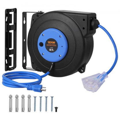 VEVOR Retractable Extension Cord Reel - Select Your Configuration - SSSJXQ50FTHLMHOOZV1 - view 1