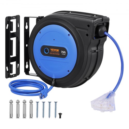 VEVOR Retractable Extension Cord Reel - Select Your Configuration - SSSJXQ75FTHL8EFY3V1 - view 1
