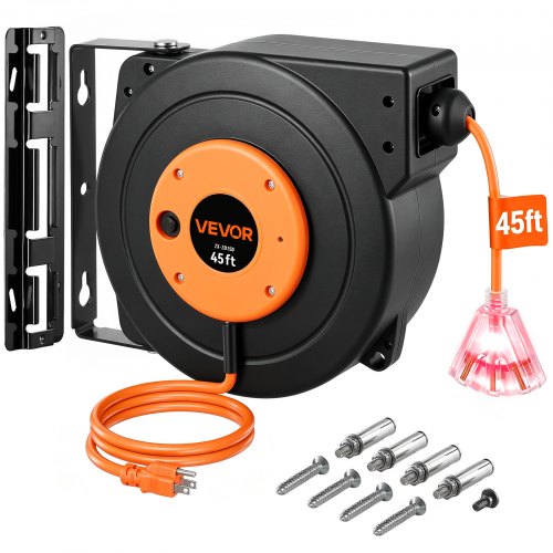 VEVOR Retractable Extension Cord Reel - Select Your Configuration - SSSJXQMC45FT164EXV1 - view 1