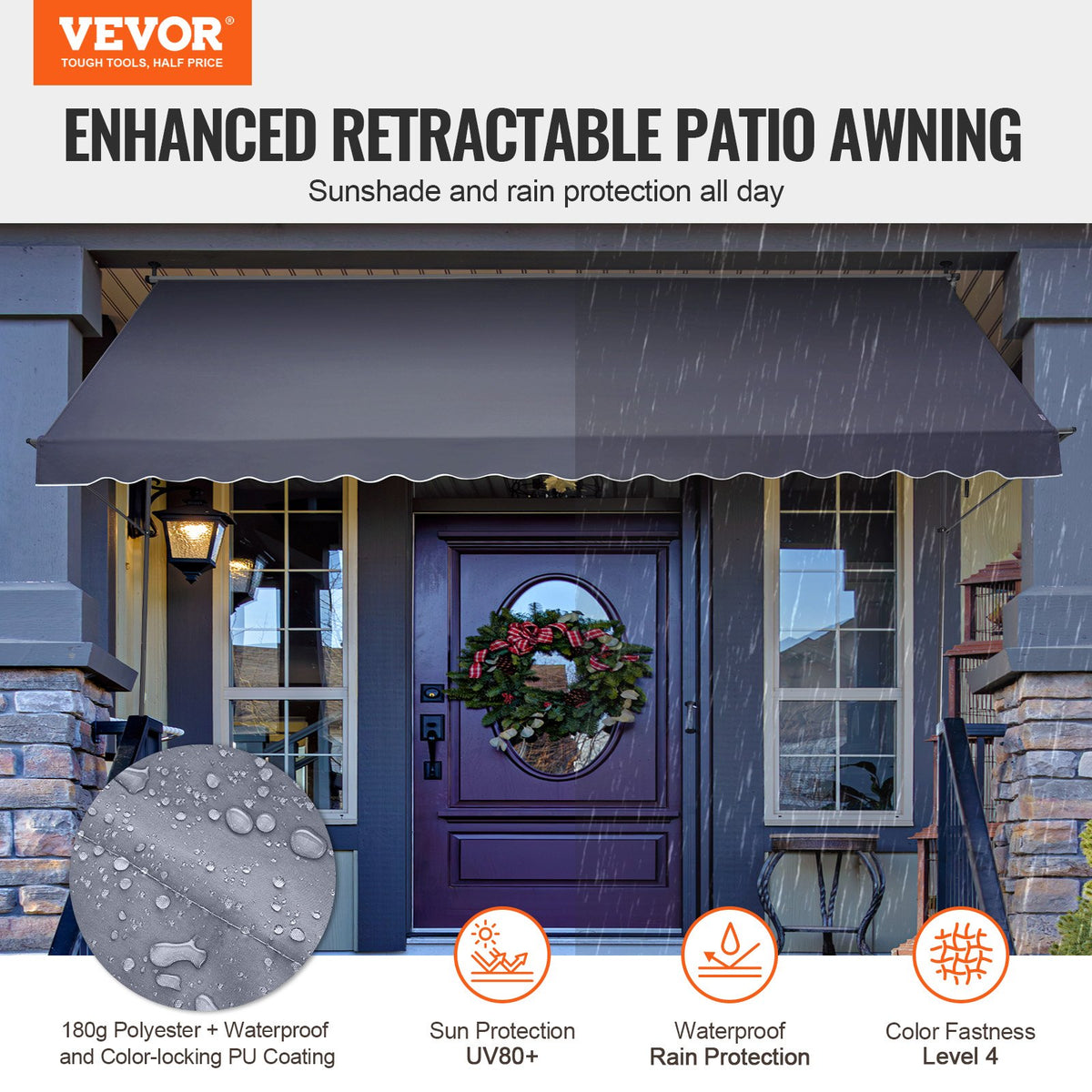 VEVOR Retractable Patio Awnings - Select Your Configuration - SSSZYPHSLZS1R1278V0 - view 2