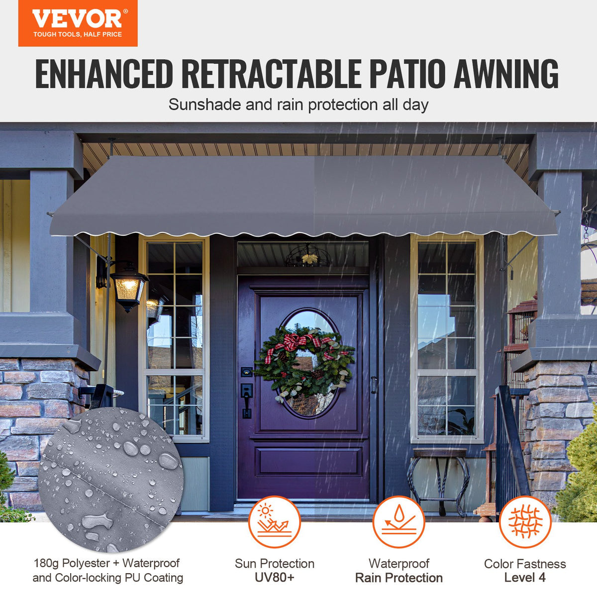 VEVOR Retractable Patio Awnings - Select Your Configuration - SSSZYPHSLZS1S1U9KV0 - view 2