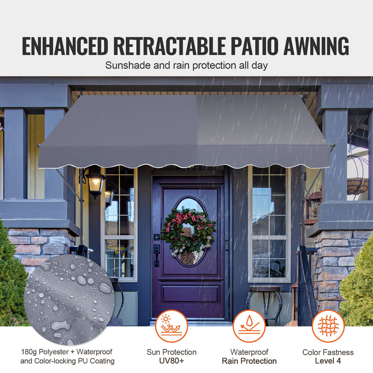 VEVOR Retractable Patio Awnings - Select Your Configuration - SSSZYPHSLZS9OSNMLV0 - view 2