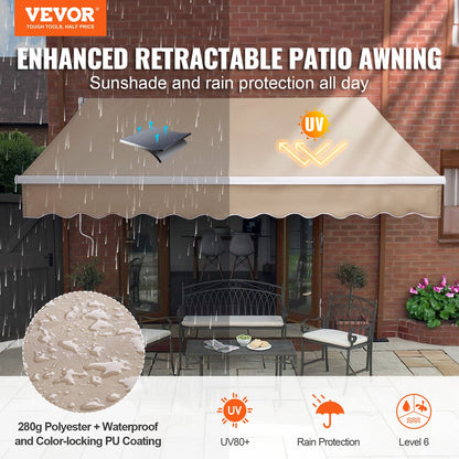 VEVOR Retractable Patio Awnings - Select Your Configuration - SSSZYPKQSQBS9HCCKV0 - view 2