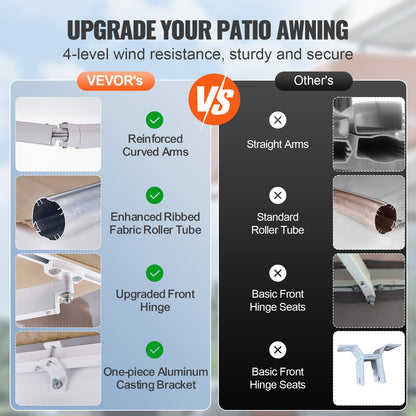 VEVOR Retractable Patio Awnings - Select Your Configuration - SSSZYPKQSQBSR0WE6V0 - view 3