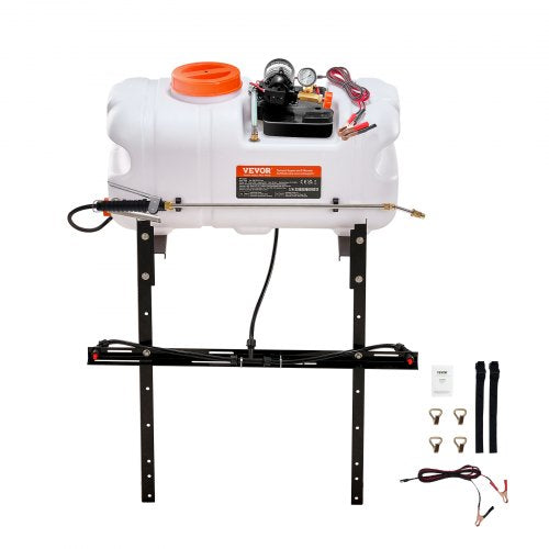 VEVOR ATV Spot Sprayer, 15.9 Gal/60 L ATV/UTV Broadcast Sprayer with A Nozzle Boom, 12 V Pump Weed Sprayer with Water Tank, 1.9 GPM Flow Rate, Adjustable 0-72 PSI, 20FT Hose, White - STCPWQ15JL60UTRA7V9 - view 1