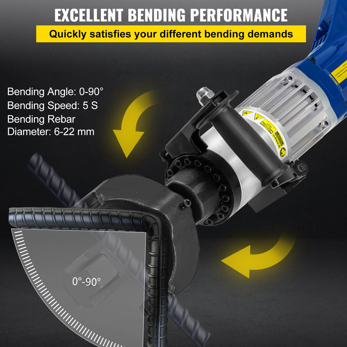 VEVOR Electric Rebar Bender, Hand Held Hydraulic Rebar Bending Machine - STGJWQJXDYSD22M11V1 - view 3
