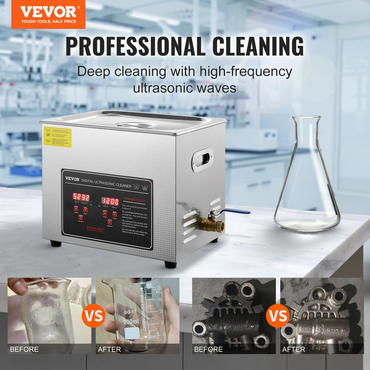 VEVOR Industrial Ultrasonic Cleaner - Select Your Configuration - SXCSBQXJ10L02FU3NV1 - view 2